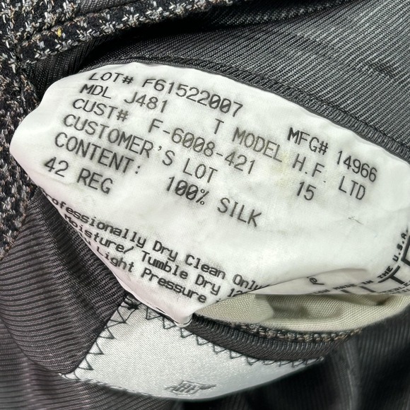 Hickey Freeman Blazer Mens 42R Gray Silk Check Sport Coat Jacket Nordstrom - Picture 5 of 14